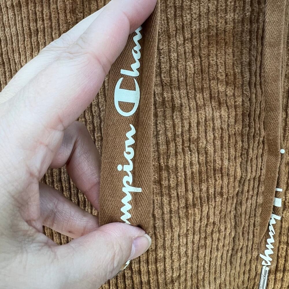 Champion Cropped Hoodie Women's M Brown Reverse Weave Logo Street Gorpcore - Picture 5 of 10